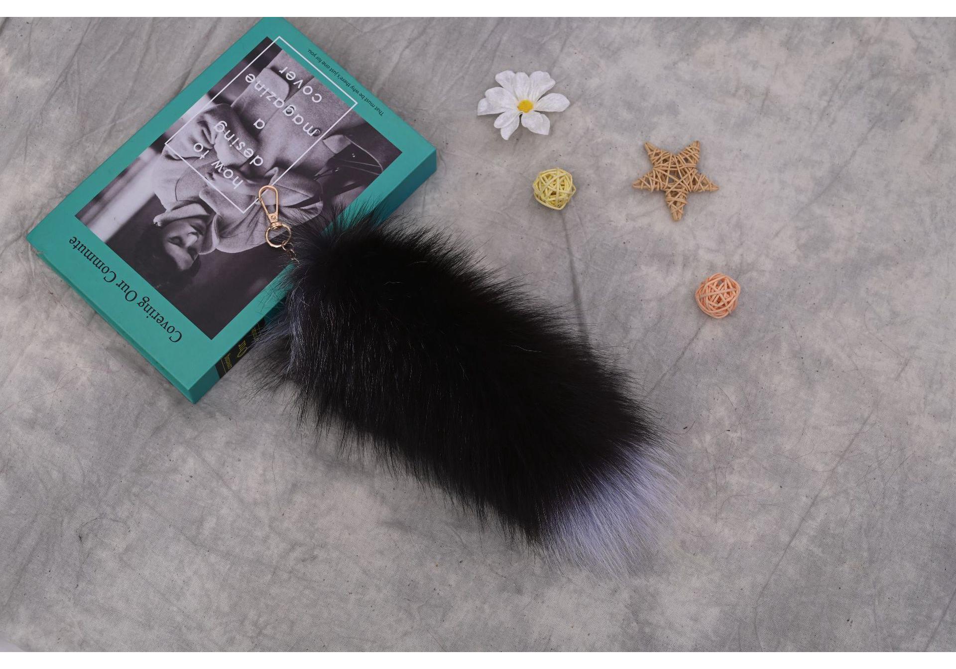 Exclusive Fox Tail Keychain Pendant - Plush Bag & Car Accessory 25-29
