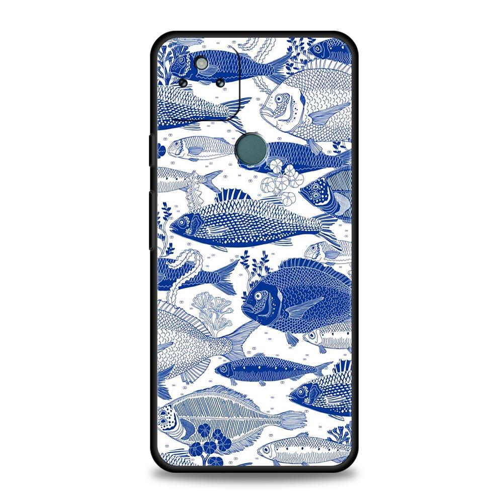 

Blue Ocean Fish Phone Case Cover for Google Pixel 10 9 8 7 6 9A 8A 7A 6A Pro Shockproof Soft TPU 10 Pro XL Shell Fundas Capa Bag Pixel 9 Pro