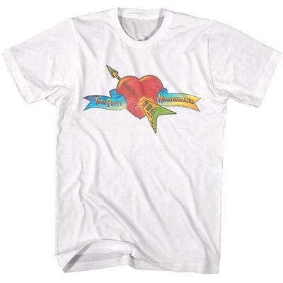 Maglietta Bianca Musicale con Logo Cuore di Tom Petty