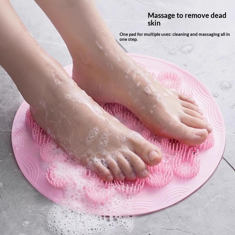 1Pc Back Scrub Bath Brush Suction Cup Non-Slip Foot Massager Pad for Bathroom Shower Deep Cleansing Skin Care