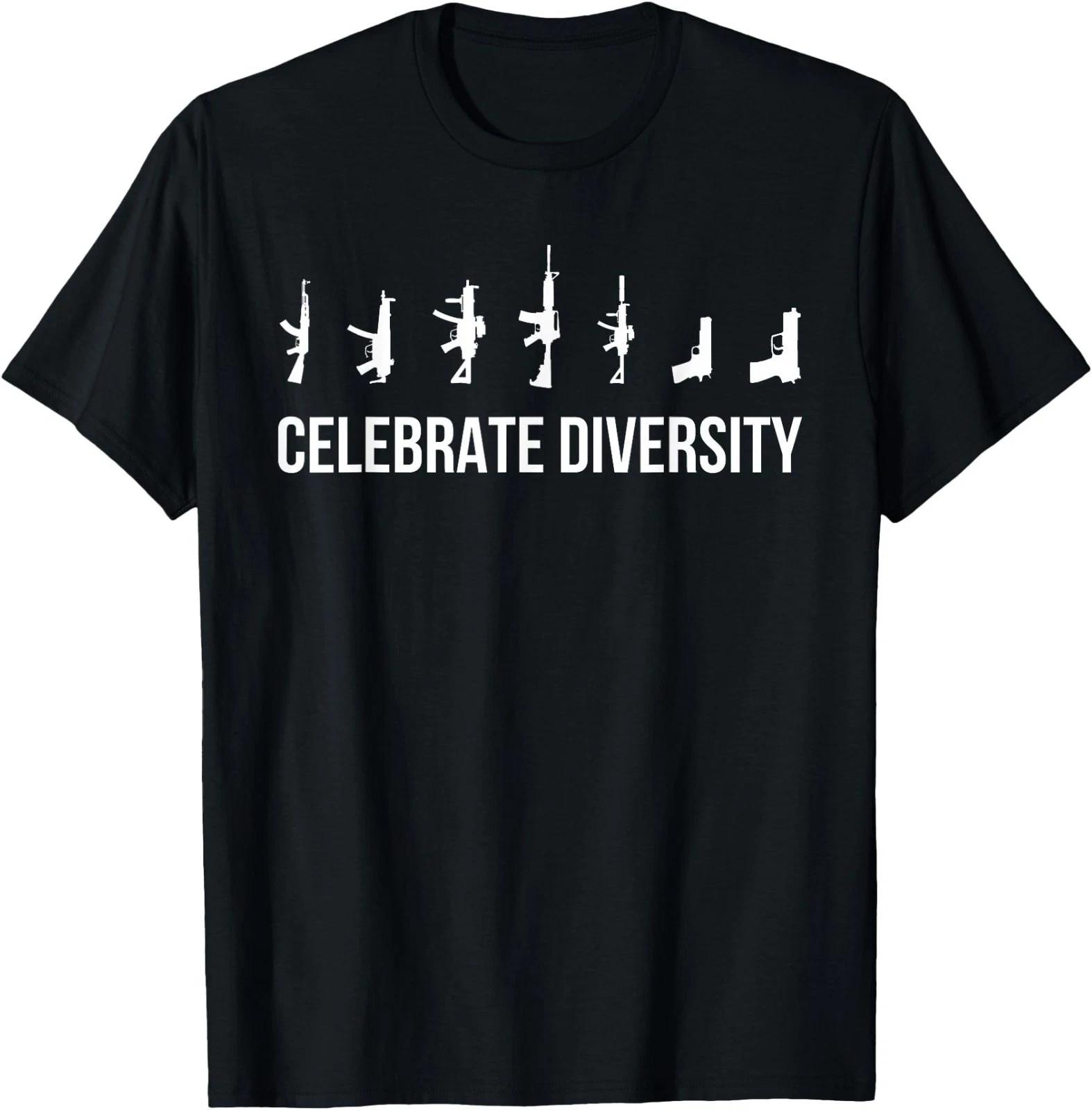 Gun Shirt, Celebrate Diversity Gun Owner T-Shirt - Men s Black Classic Fit Short S