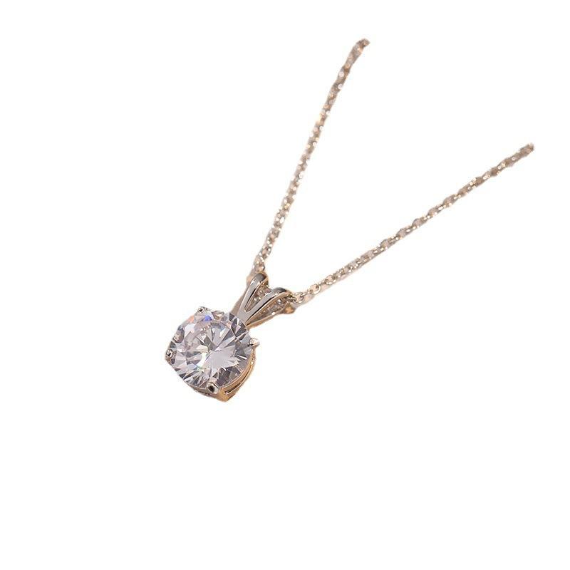 Zircon Geometric Necklace Niche Fashion New Design Pendant Temperament Exquisite Versatile Clavicle Chain
