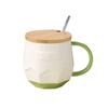 Creative and Simple English Ceramic Cups with LIDS Couple Mugs  High Appearance Level Coffee Cups  Fresh and Clean Water Cups  Milk Cups