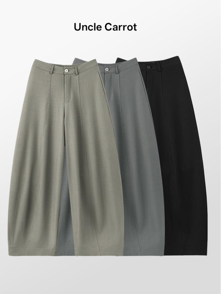 Saidi Drapey Wide-Leg Women's Suit Pants - Spring/Summer 2026 Old Money Style, Slim Straight Scythe Casual Pants