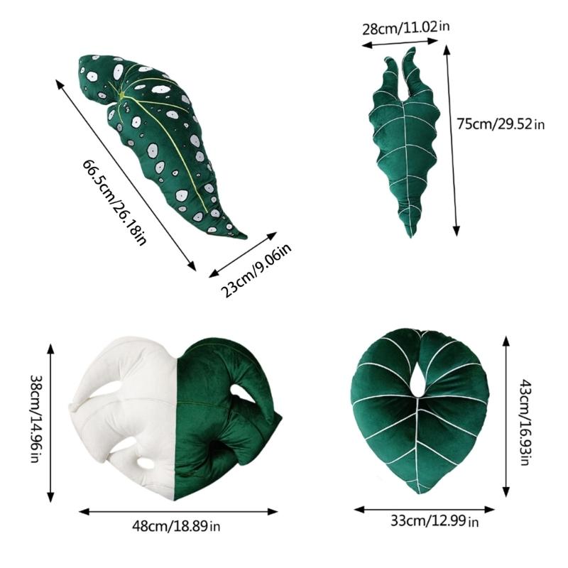 Green Leaf Throw Pillow Sleep Cushion Sofa Gift Present Supplies for Kid Boys Girls Throw Pillows Present