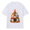 2026 Christmas Tree with Cats Printed Graphic Y2k Harajuku Streetwear 100% Cotton T Shirt Casual Oversized Summer Men T-shirt
