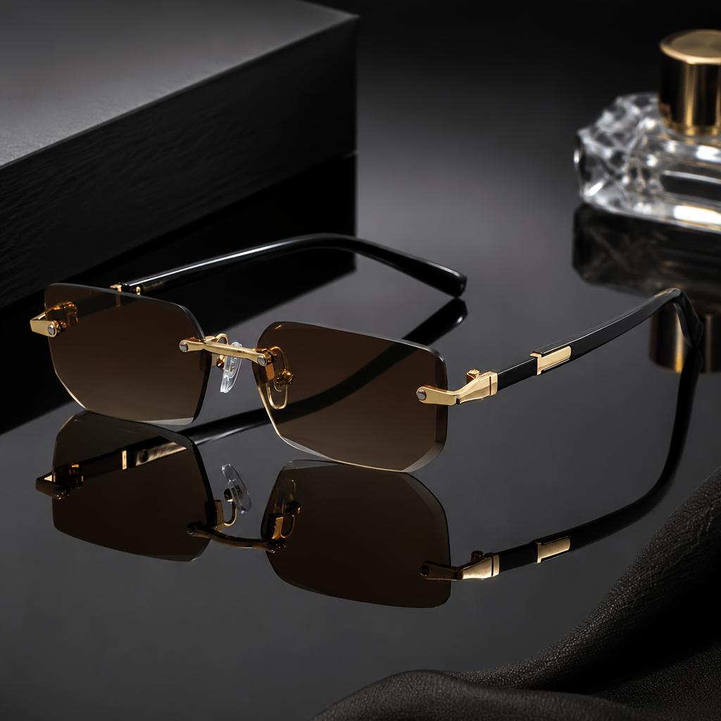 Men Women Retro Fashion Y2k Rimless Colorful Decorative Sunglasses Holiday Gift