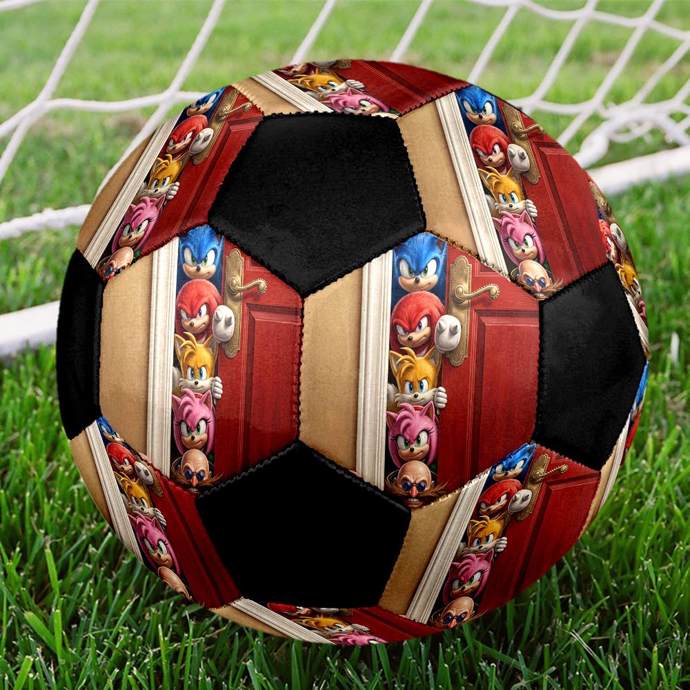 1pc Sonic the Hedgehog Football Soccer Ball Size 5 Indoor Soccer Ball Fashion Colorful Backyard Game -Great For Sports Fans Gift HE41