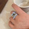 Blue denim woolen star winding beaded ring 2023 new fashion high-end Internet celebrity versatile opening ring