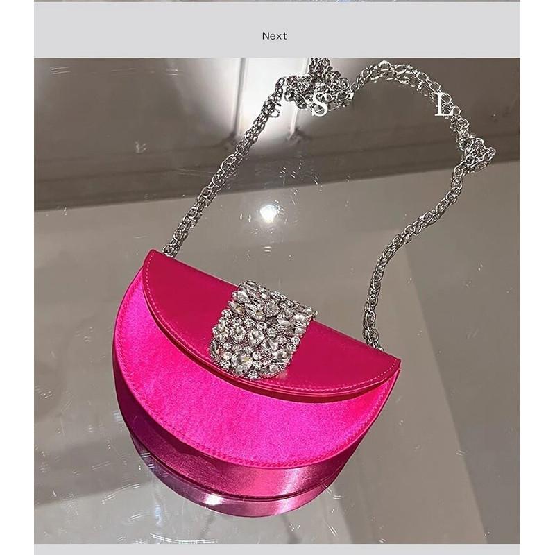 Sparkling Rhinestone Wedding Party Trendy Evening Bag – Elegant Retro Satin Shoulder & Crossbody Purse Women Handbags Clutch Purse