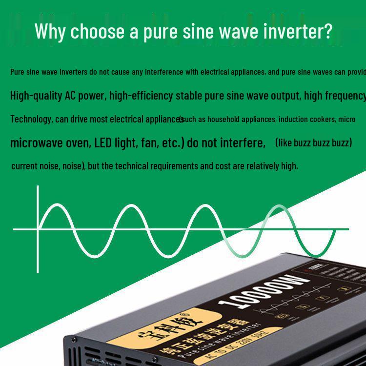 High Power Pure Sine Wave Inverter: 12V/24V Truck To 220V Electric Vehicle, 48V/60V Battery for Home or Car Use.