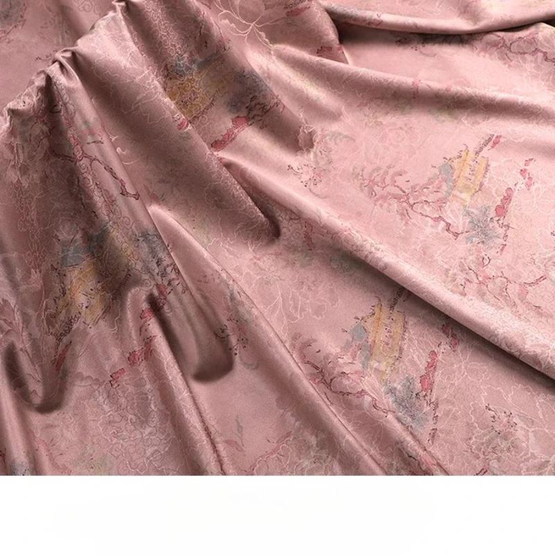 Chinese-style Imitation Silk Cloud Gauze High-end Fabric Soft Cotton Silk Printed Fabric DIY Cheongsam Dress Hanfu Clothing