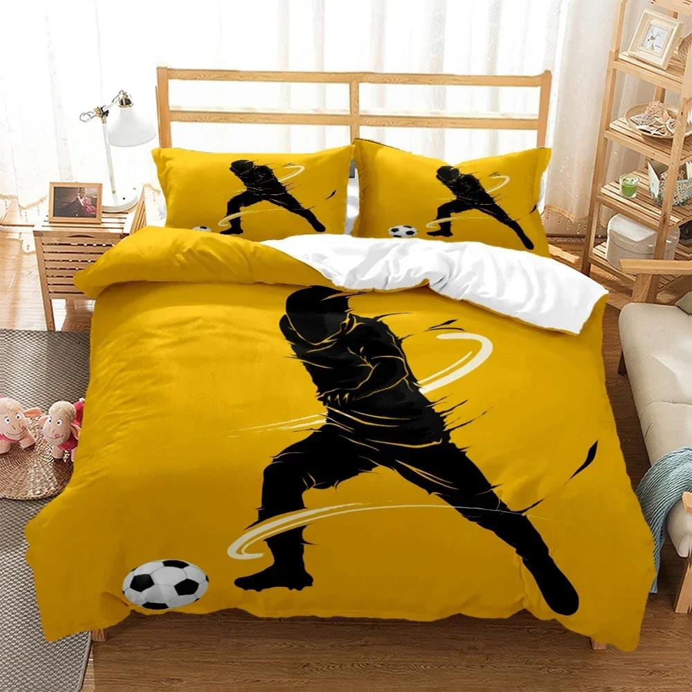 3D Print Football Soccer/ Football Comfortable Duvet Quilt Cover Pillowcase Bedding Set Children Bedroom Decoration Home Textile