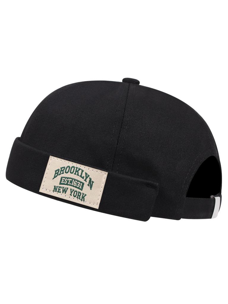 Retro artistic men and women, spring, summer, autumn, no eave fashion, versatile dome shaped melon skin landlord hat