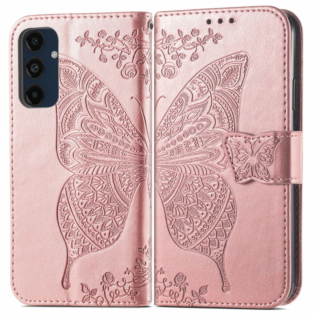 For Samsung Galaxy S24 FE Case PU Leather Wallet Phone Cover Butterfly Pattern