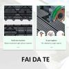 Set of 11 Interlocking Anti-Slip Outdoor Tiles in Recycled HDPE, 30x30x2.2 cm, Grey