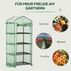 4 Tier Mini Portable Greenhouse Compact Plant Grow Shed Metal Frame PE Cover with Lockable Rolling Wheels, Green
