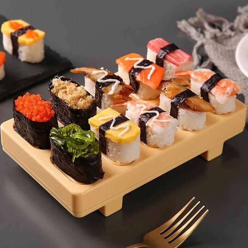 2025 Hot 10 In 1 Sushi Press Mold Rectangular Maker Press Mini Japanese Onigiri Sushi Rice Ball Mold DIY Sushi Maker Kit