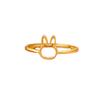 Vietnamese Gold-Plated Year of the Rabbit Fashion Ring - Open Style Rabbit Design, Perfect Gift for Girlfriend