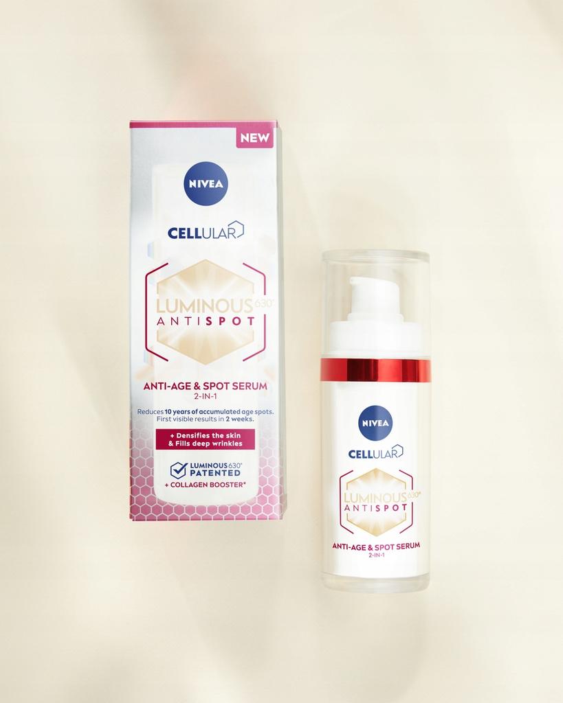 Nivea Luminous 630 Anti-Age Serum 2In1 For Discoloration And Wrinkles 30Ml