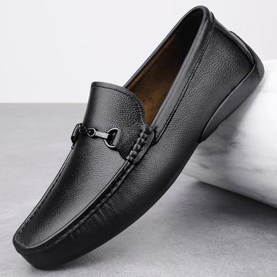 Fashion New Arrival Mens Leather Loafers Non Slip Walking Flats Breathable Outdoor Slip On Casual Shoes Male Work Office Driving Shoes