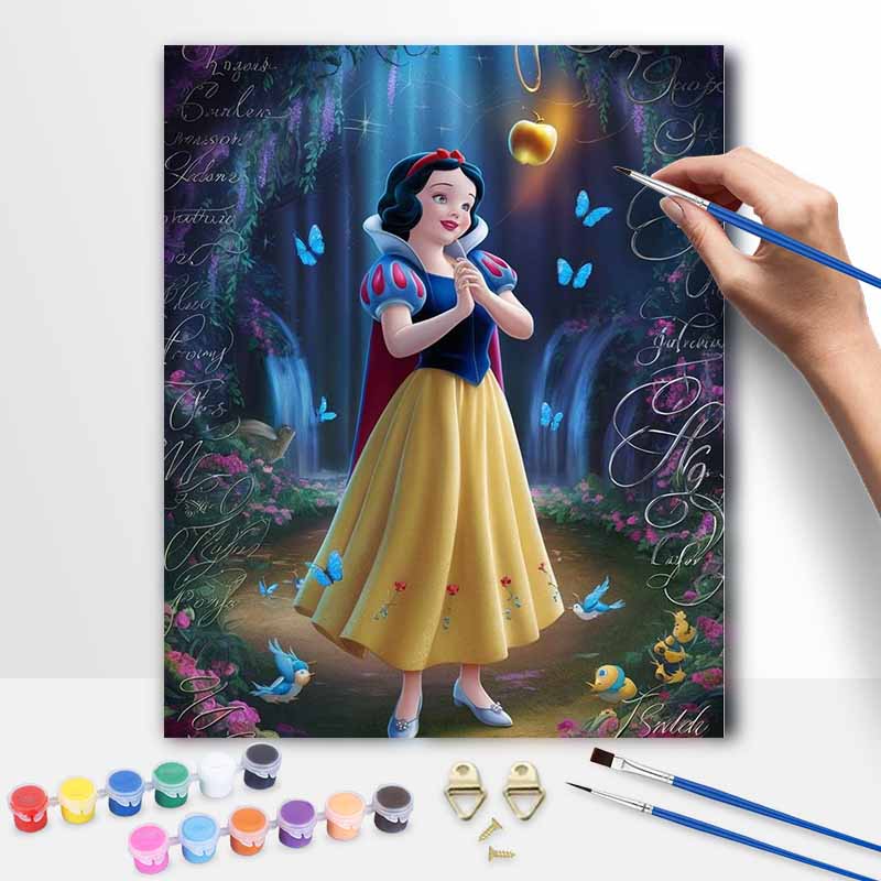Disney Snow White DIY Oil Painting Art Painting Kit Home Wall Decor Handmade Gift Beautiful Princess Wall Art Canvas Room Decor Gift