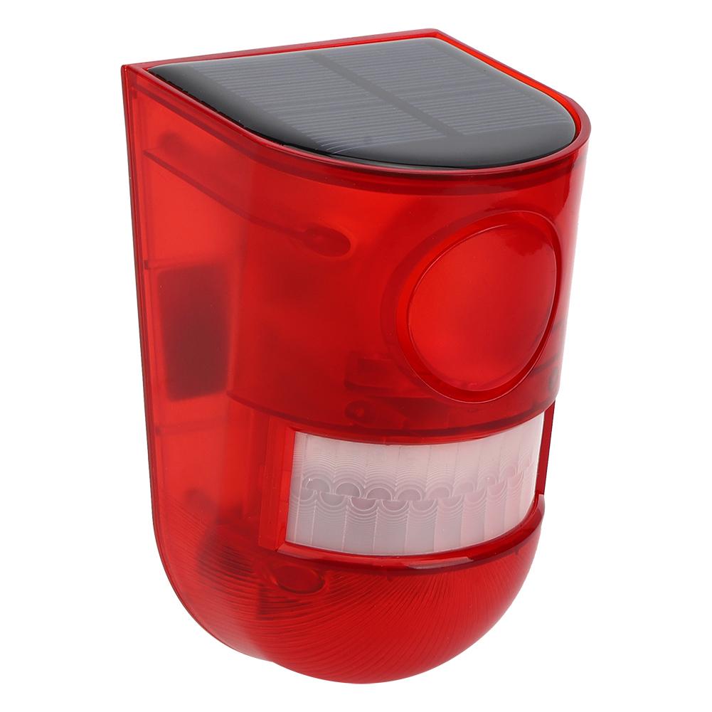 Waterproof Solar Power Alarm Light PIR Motion Sensor Security Sound Light Warning Lamp for Farm Garden
