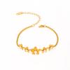 18k Gold Plated Titanium Steel Bracelet with Three-Dimensional Flower & Blade Chain Design