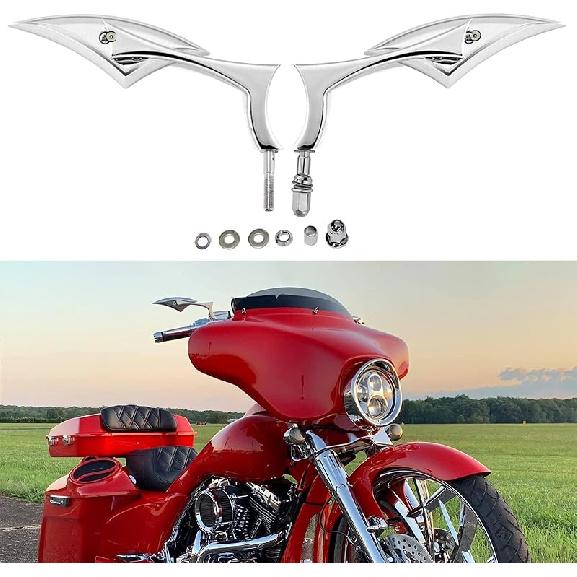 DREAMIZER 3" Motorcycle Vintage Mirrors Round Rear View Mirror 8Mm Black Compatible With Harley Davidson Dyna Bobber Softail Chopper Cruiser Cafe