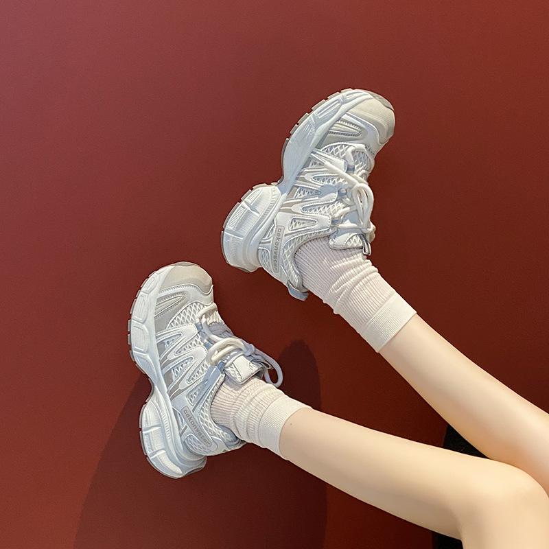 Leather platform fried street dad shoes women's 2025 summer new women's shoes versatile sports shoes casual shoes board shoes women