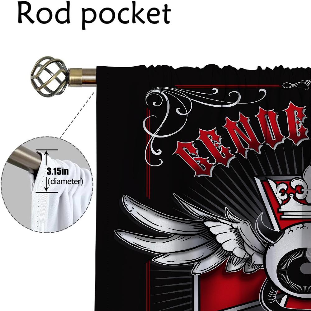 Hells Angels Gardiner för Sovrum Halloweendekoration Heminredningsgardiner för Vardagsrum Avskärmningsgardiner Mörkläggningsgardin