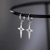 2024 Four-Pointed Star 925 Sterling Silver Needle Stud Earrings: High-End Light Luxury Women's Ear Jewelry