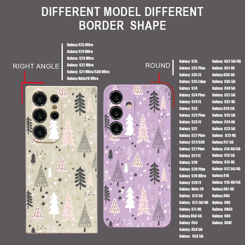 Lanyard Phone Case For Samsung Galaxy A56 A17 A26 A16 A36 A55 A54 A53 A15 S24 S25 FE S25 S22 S23 Ultra Plus Christmas Tree Patterned Cover