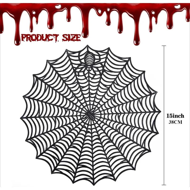 Halloween Spider Web Placemats Heat Insulation Table Mats Hollow Out Spiderweb Coasters Placemat Dining Table Party Decoration