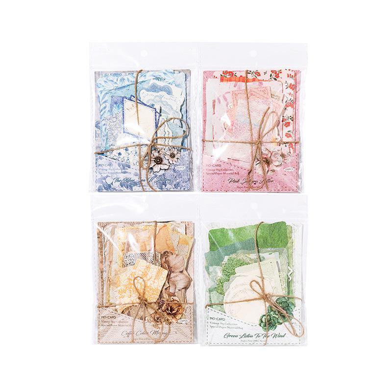 Mo Mo Retro Journaling Set: 100 Sheets, 4 Styles, Double Enjoyment Series