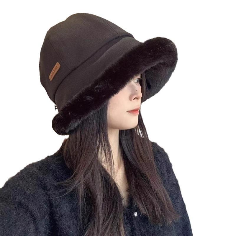 New Winter Korean Version Can Be Hung with Masks with Large Head Circumference Showing Small Thickened Thermal Basin Hat
