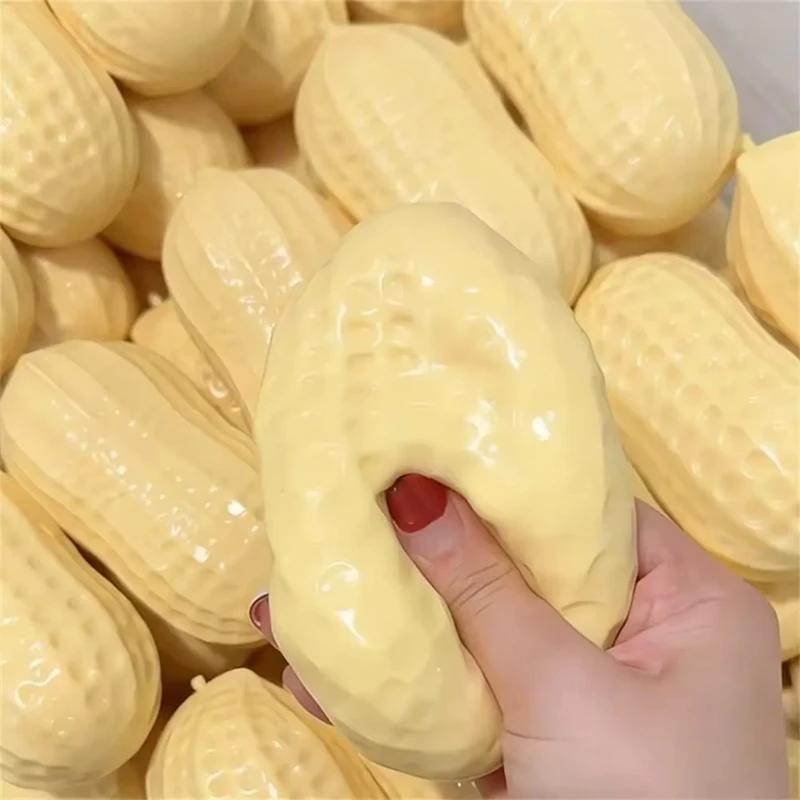 Peanut Stress Ball Crunchy Squeeze Bal Squishy Toy Simulated Peanut Squeeze Stress Relief Buttery-Soft Feel Asmr Sensory Adults