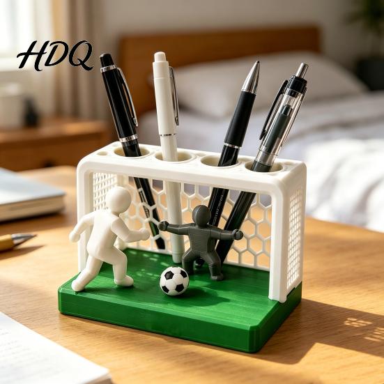 3D Pen Holder Soccer Goal And Player Figure Holder Printed Sports Colorful