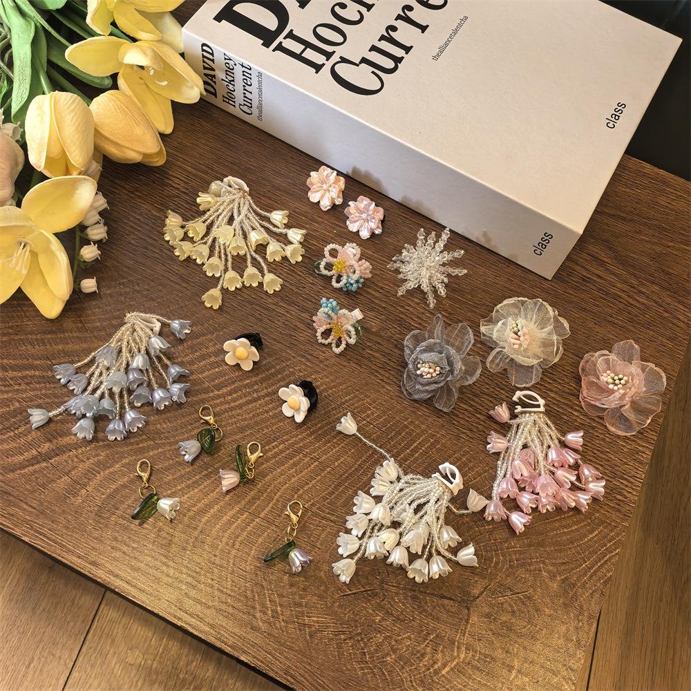 Lily of the valley Shoe laces Charms for Sneakers Decorations Camellia Pearl Flower Shoe Charm Buckle DIY Shoes Accessories 1Pcs