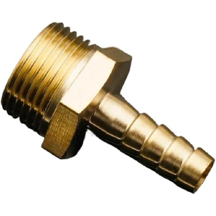 M18x1.5 Metric Male Thread x 8/10/12/16mm OD Hose Barb Brass Pipe Fitting Coupler Connector Splicer(M18x1.5 to 8mm)