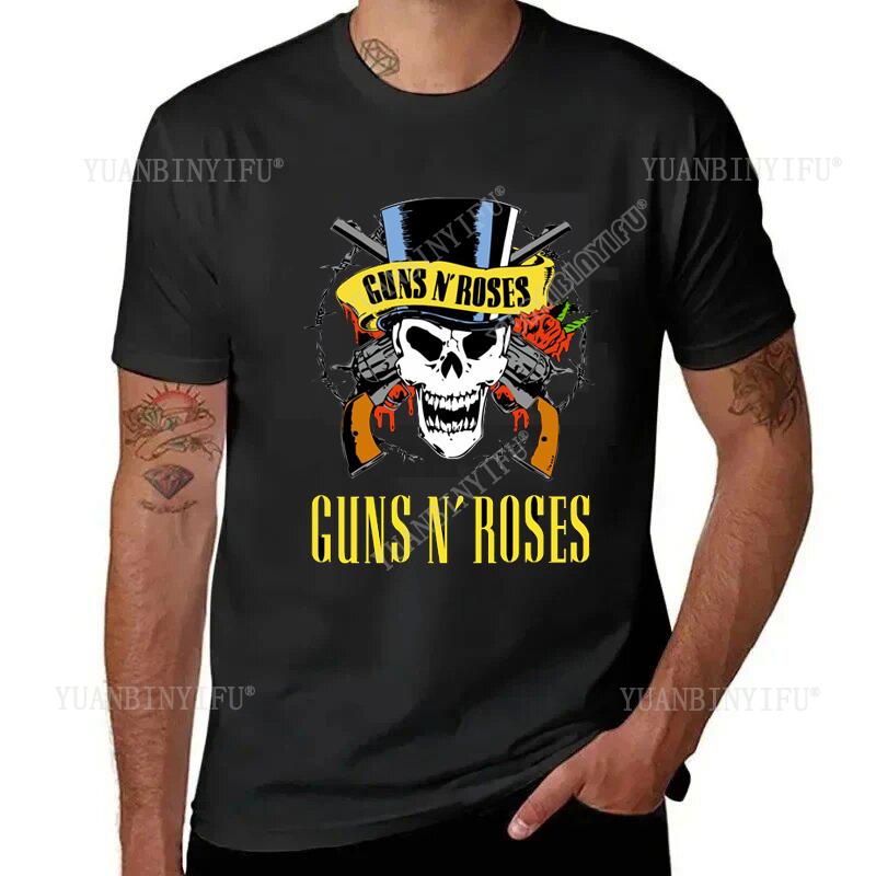 New Arrival  Punk-style Fashion Guns N Roses Band Unisex T Shirt  Short-Sleeved Gender-Neutral Breathable Street Fashion