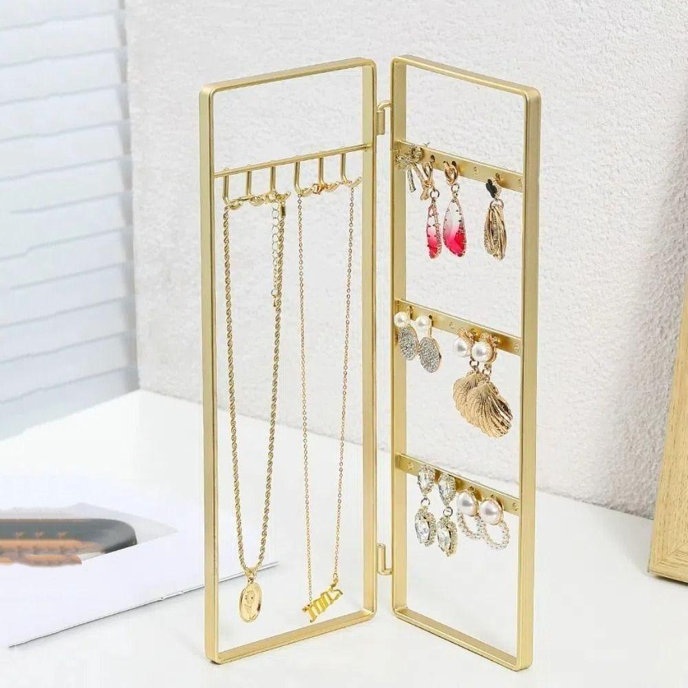 Nordic Style Jewelry Rack Foldable Earrings Storage Shelf Necklace Display Stand  Counter