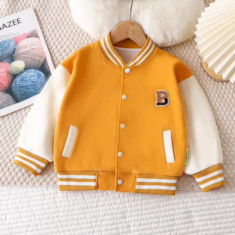 2024 Frühling/Herbst Kinderjacke im Baseballstil: Dick, Lässig, Modisch für Jungen & Mädchen, Größen für Mittelgroße & Große Kinder