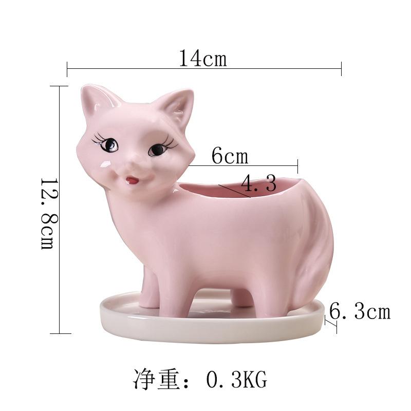 Gardening New Cartoon Ceramic Flower Pot Simple Creative Succulent Pot Ornament