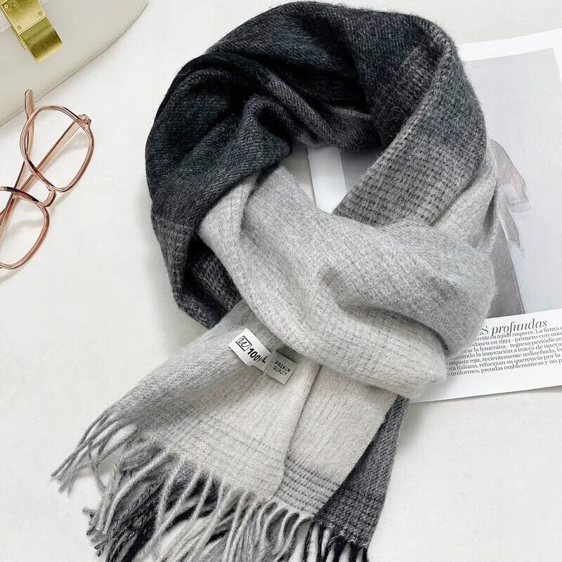 VICTORIA&VERA Winter Gradient Wool Scarf