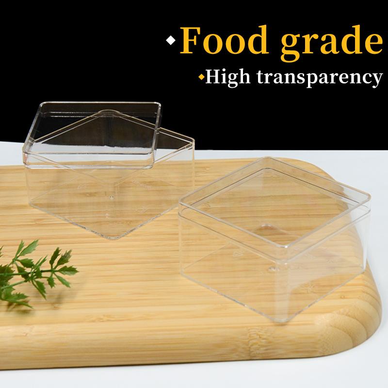 Transparente starre Kunststoff-PS-Material Mousse-Kuchenbox Tiramisu-Behälter Sushi-Dessert Lebensmittelaufbewahrung Kekse Süßigkeiten Verpackungsbox