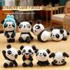 8-delat 3D-pandafigurset för mikrolandskap