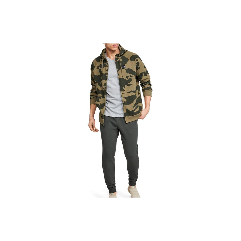 Under Armour Camo Hooded Cardigan Sweatshirt Jacket Men Outerwear Outpost-Green 1329748-331