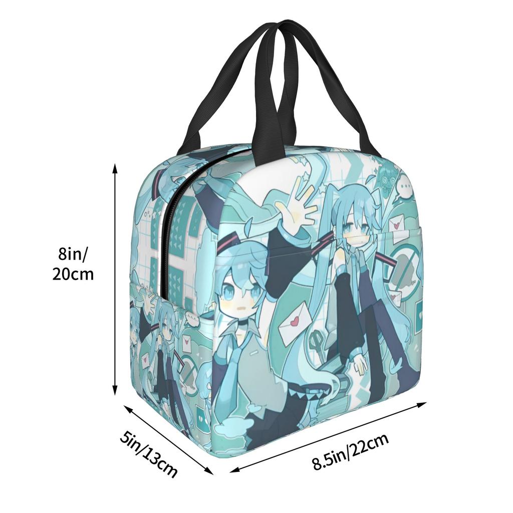 Custom Hatsunes Anime Mikus Thermal Insulated Lunch Bags Women Men Manga Portable Lunch Tote for Outdoor Camping Travel Food Box