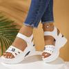 Fashion Comfortable Wedge Heels Ankle Strap Sandals Women Hollow Out Chunky Platform Sandals 2025 Summer Thick Bottom Sandalias De Mujer